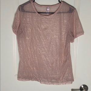See through rose gold top